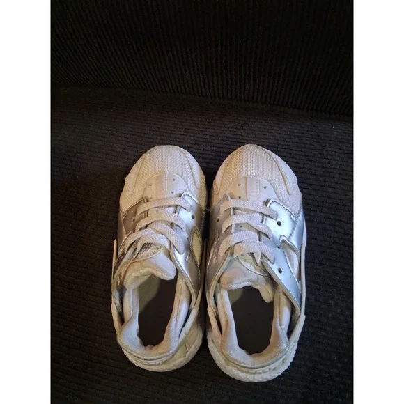 Nike Air Huarache Run TD White Toddler Shoes Size 7C 704950-110 Sneakers Baby - Picture 5 of 8